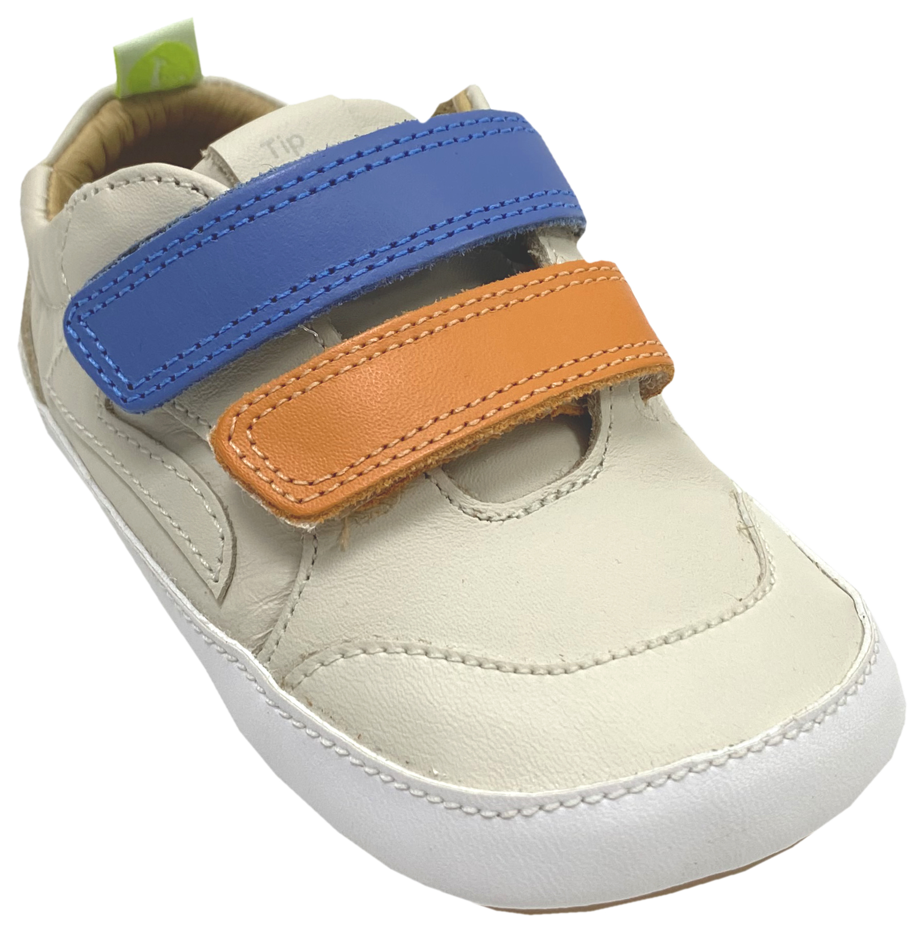Knautschiger Lederschuh mit Minimalsohle Barfußsneaker *LANDY* Ivory / Bunt von TIP TOEY JOEY