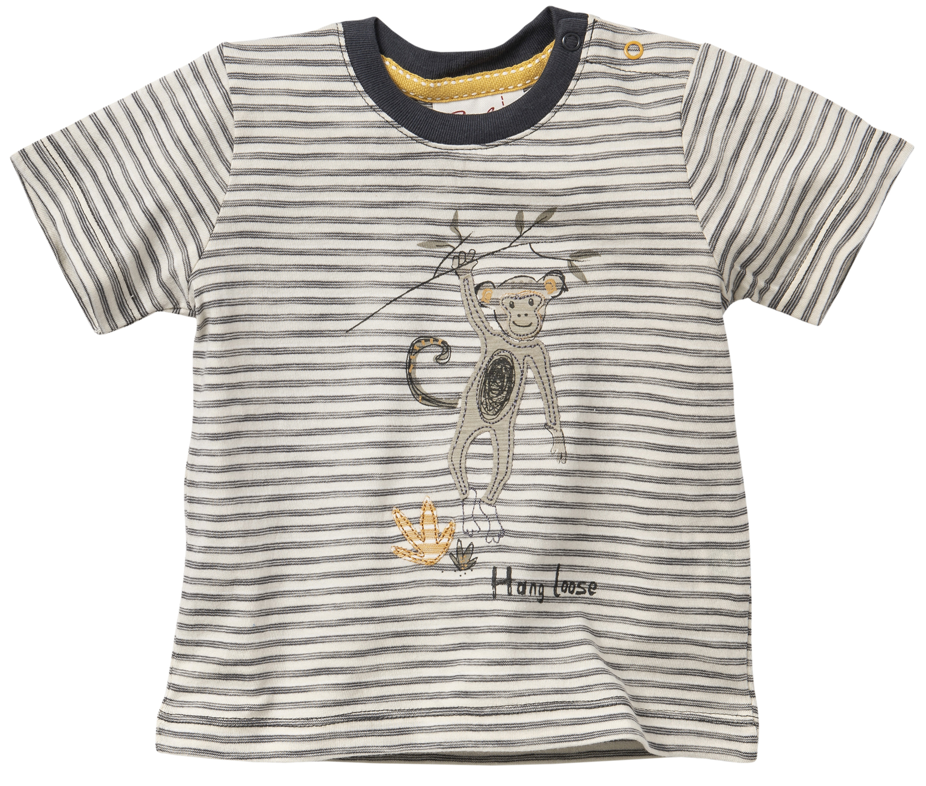 Ringelshirt aus kbA BW GOTS zert., Monkey Stick in Grau / Hellgrau PEOPLE Wear Organic 2211103