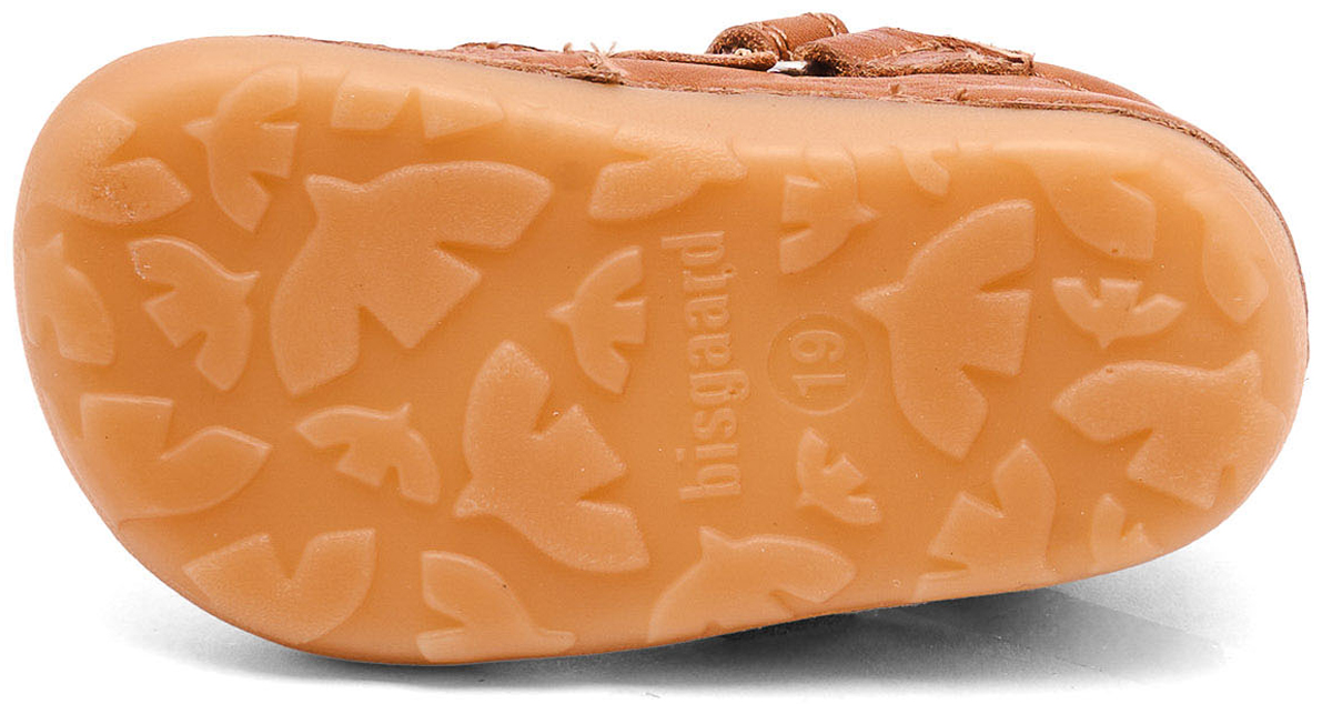 Knautschig weiche Halbsandale aus Leder in Cognac Modell Tate von BISGAARD Barefoot