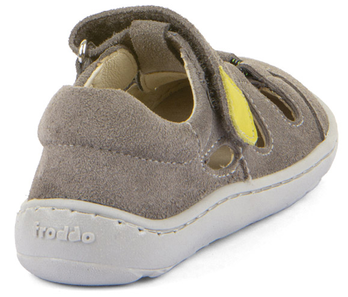 Halbsandale / Minimalschuhe aus Leder Zehen & Fersenschutz von FRODDO Barefoot in Steingrau G3150290
