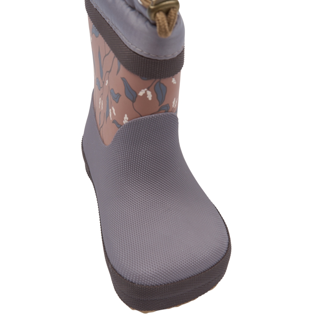 Barfuß Gummistiefel Winterfutter Wollmix in Flieder gemustert von MIKK LINE 38113