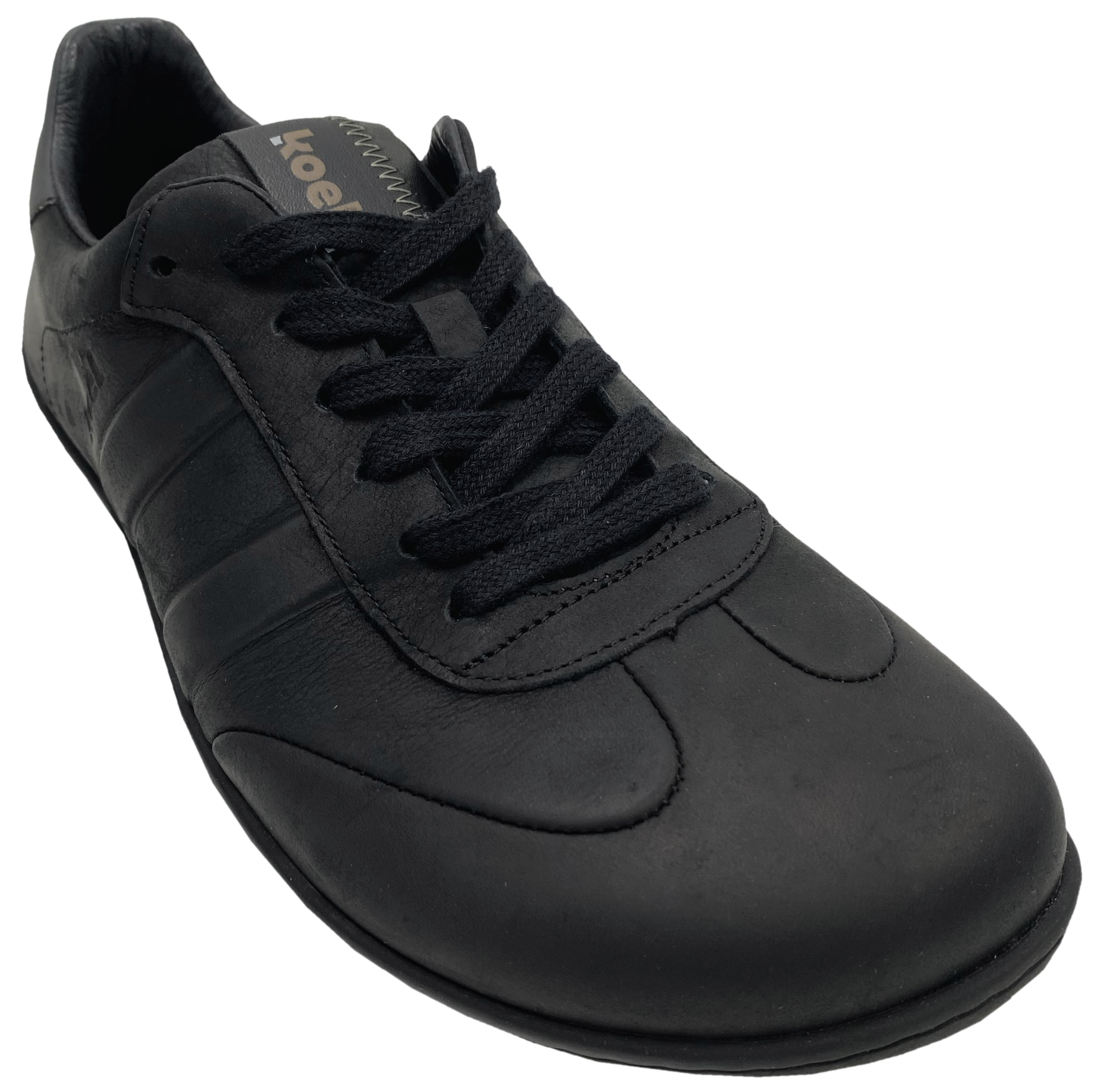 Barfuß - Sneaker IDO Black aus derbem Nappaleder mit seitl. Streifen von KOEL Barefoot