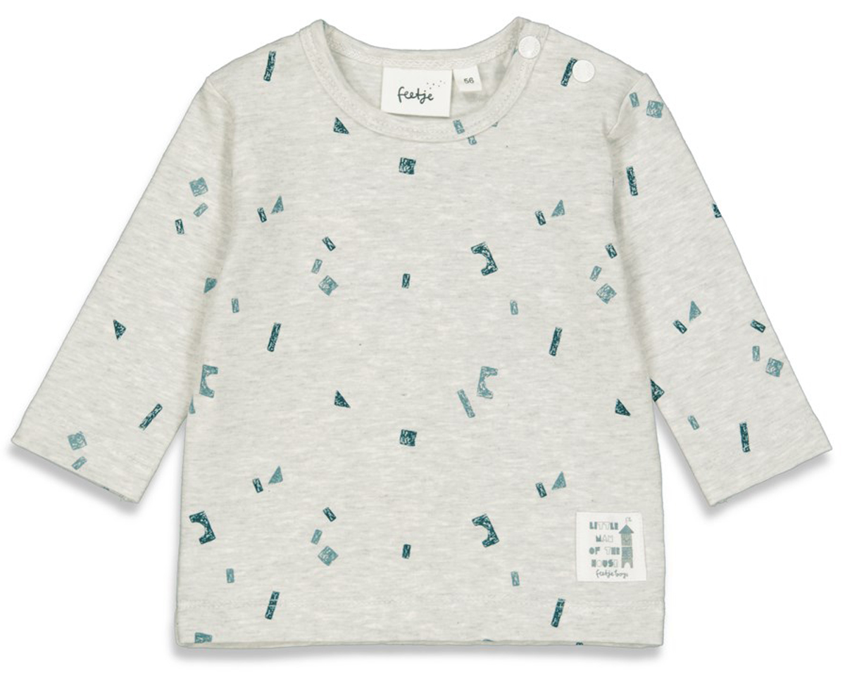 LA Shirt aus BIO BW Jersey in Grey Melange mit graphischem Muster von FEETJE " Family " 2008