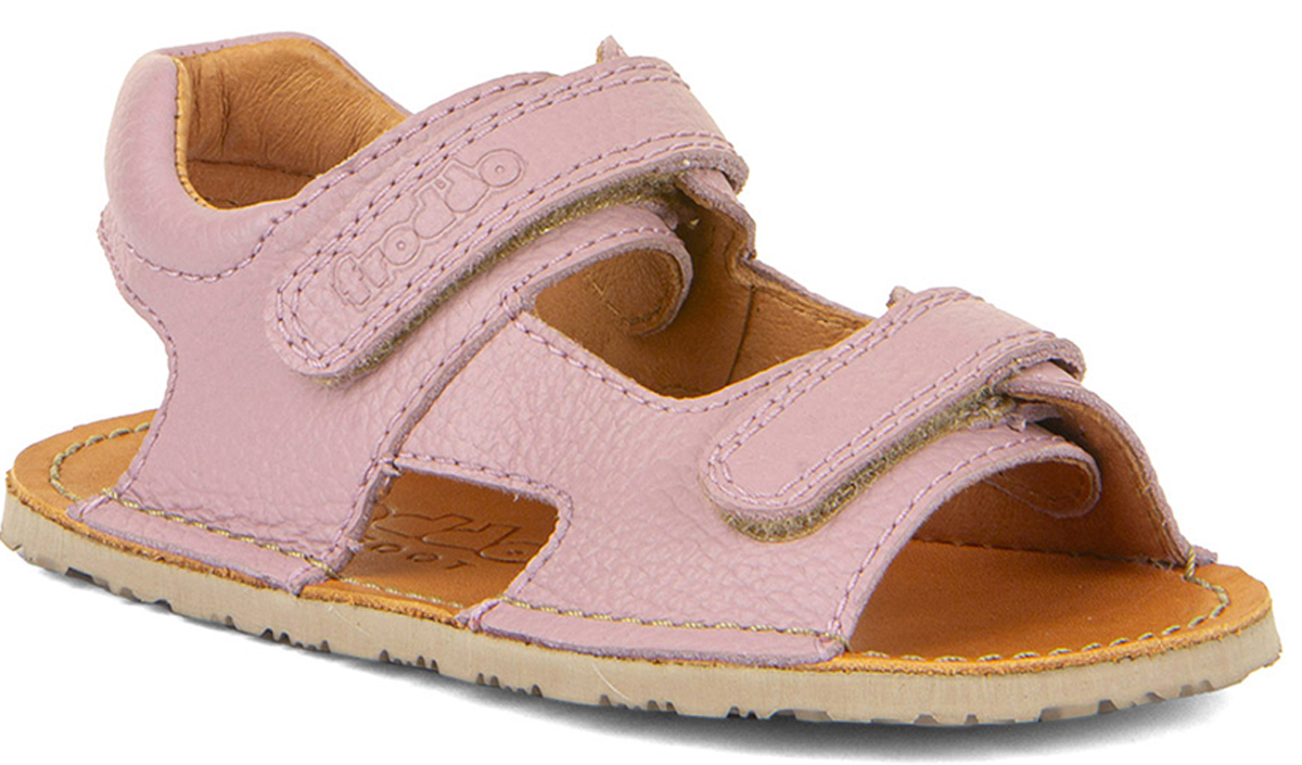 Flexible Barfußsandalen aus Leder, Doppelklett, FLEXY Mini in Pink / Rosa von FRODDO G3150270