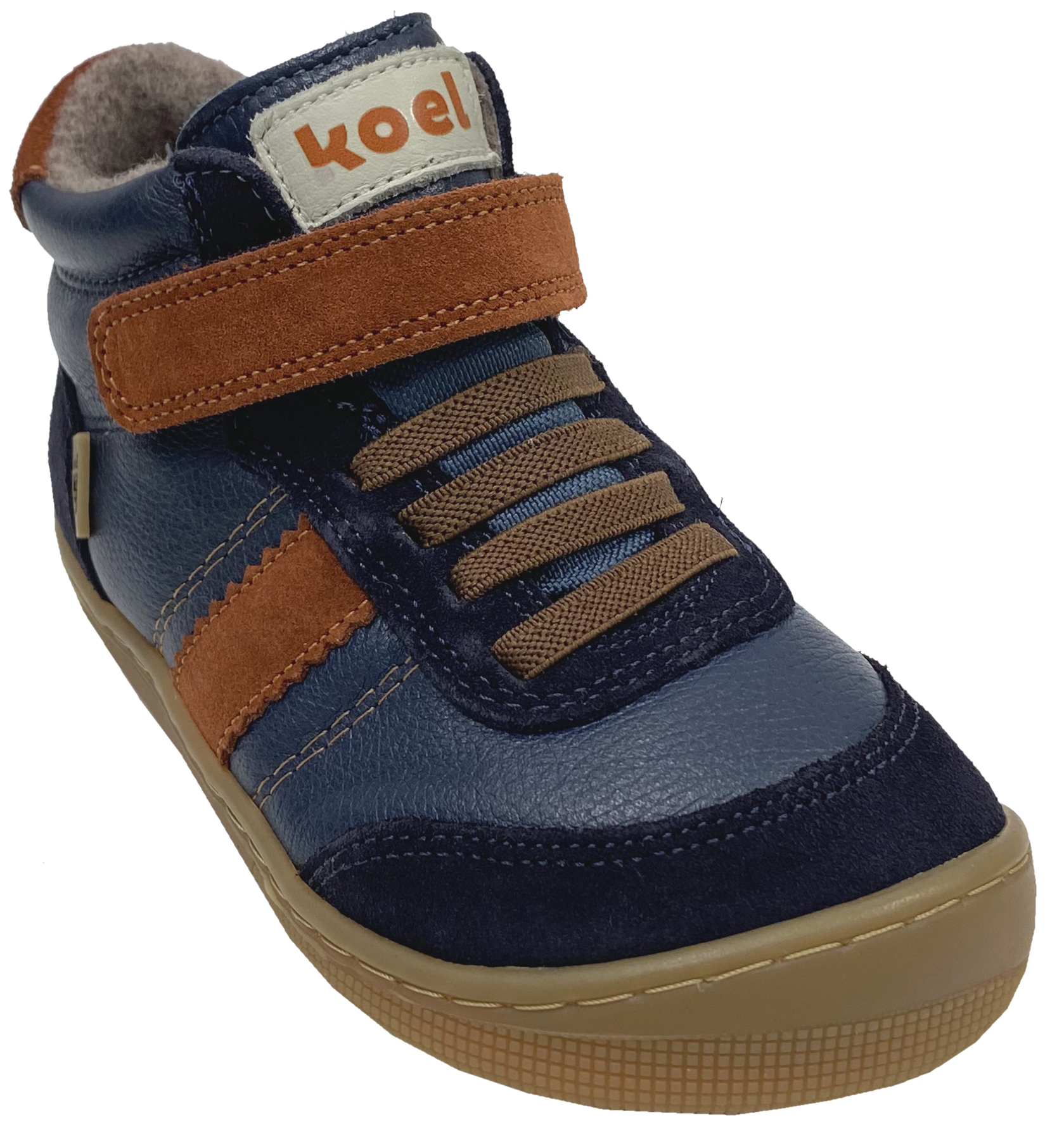 Knöchelhohe Minimalschuhe Leder, Wollfleece Futter + TEX > KOEL Barefoot * DANIEL 3.0* Navy 07T055.303