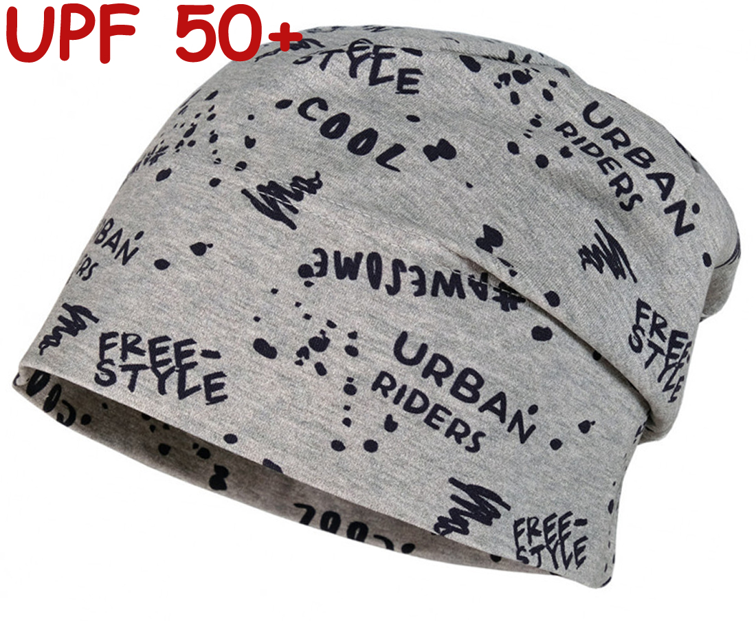 Lässiges Beanie in Steingrau mit Freestyle Schriftprint für Boys UPF 50+ von MAXIMO 055700