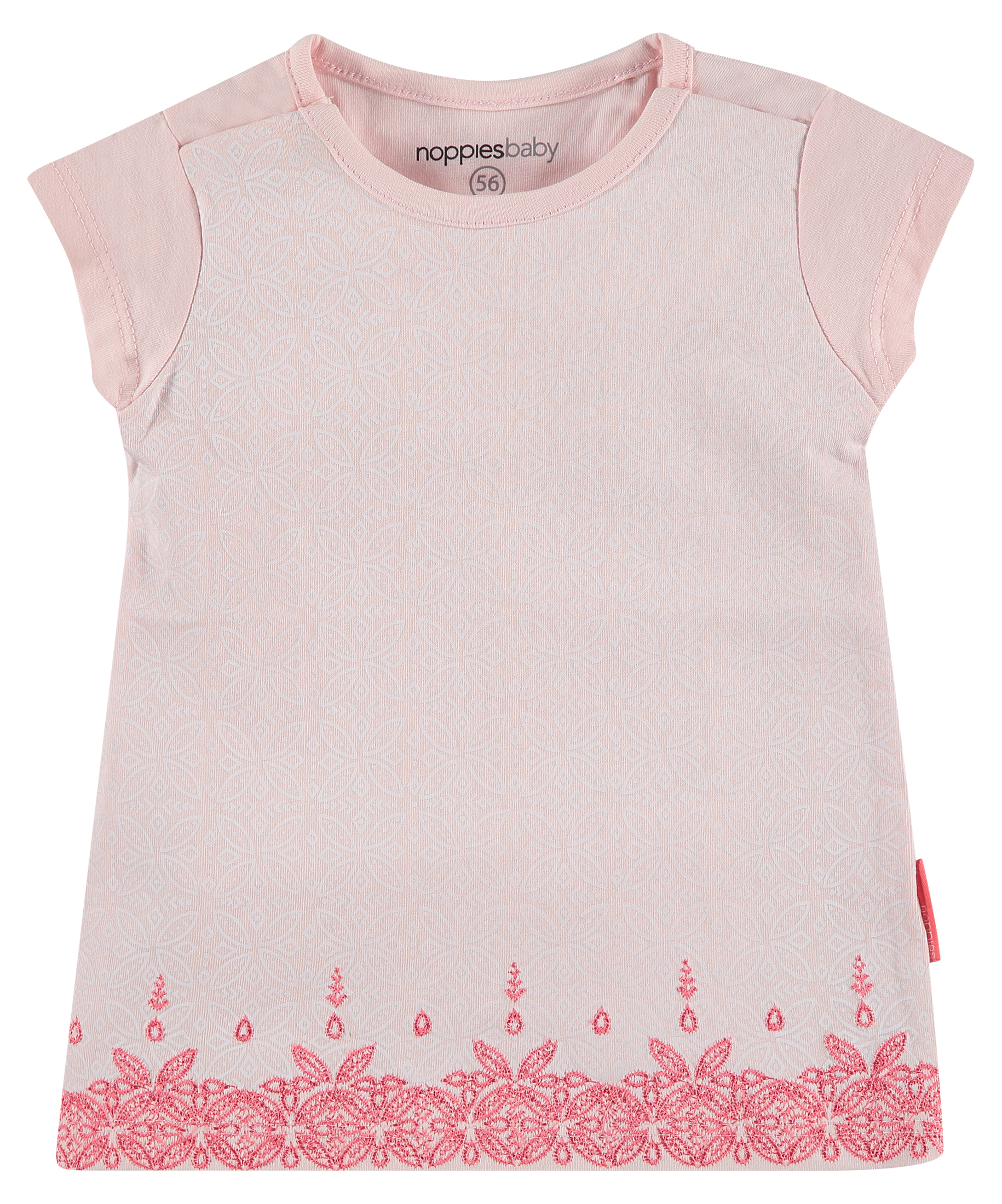 Wunderschönes Edles Kleid in Rosa, Kurzarm mit gestickter Borde von NOPPIES 84370