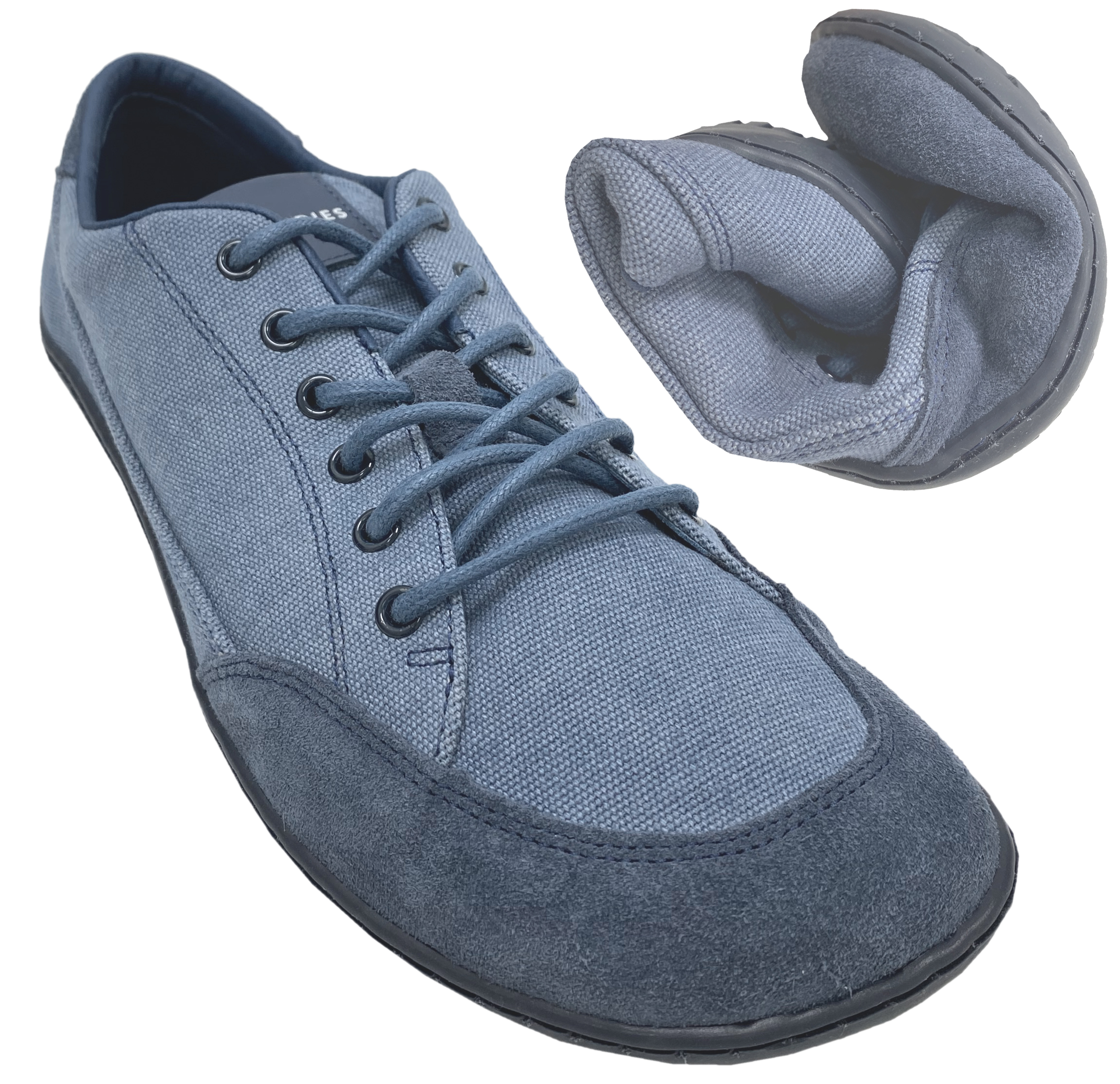 Barfußschuhe aus BW Canvas in Indigo Blue * GROUNDIES Amsterdam *  GO1 Barefoot