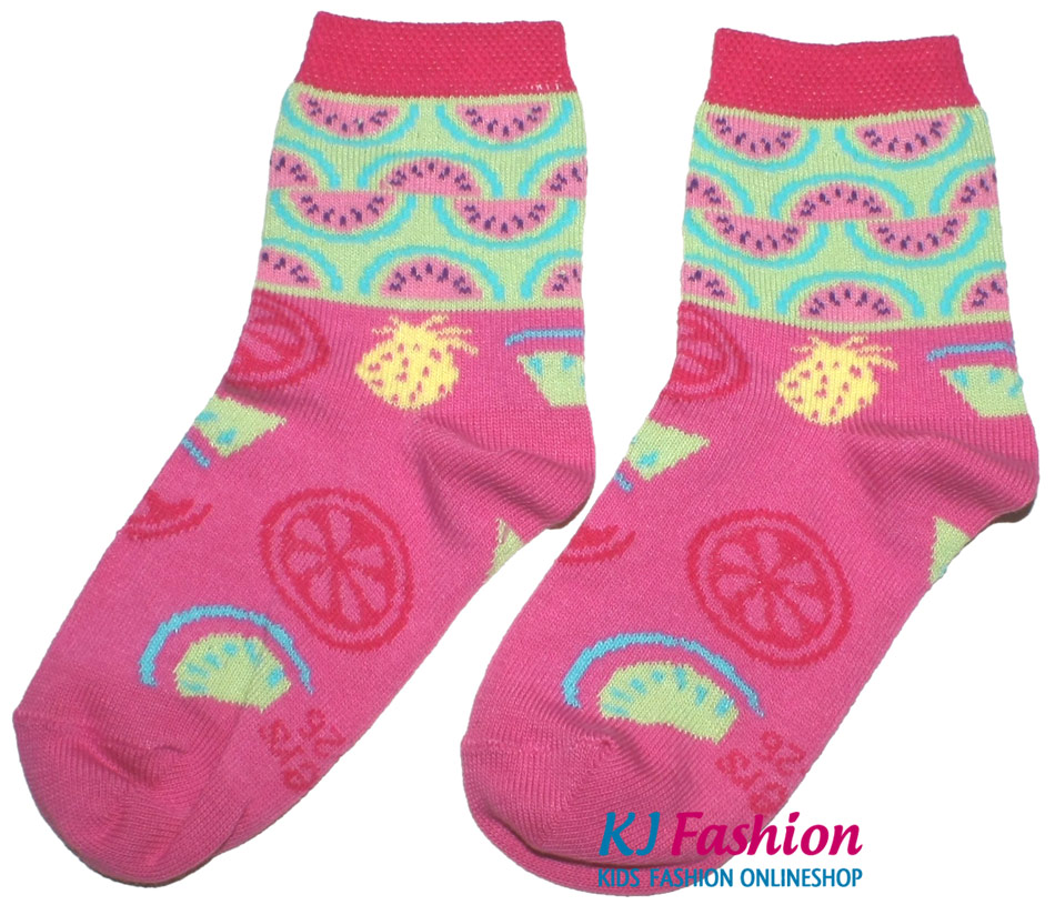 Mädchen Söckchen in Pink mit buntem Melonen Muster von EWERS 20134