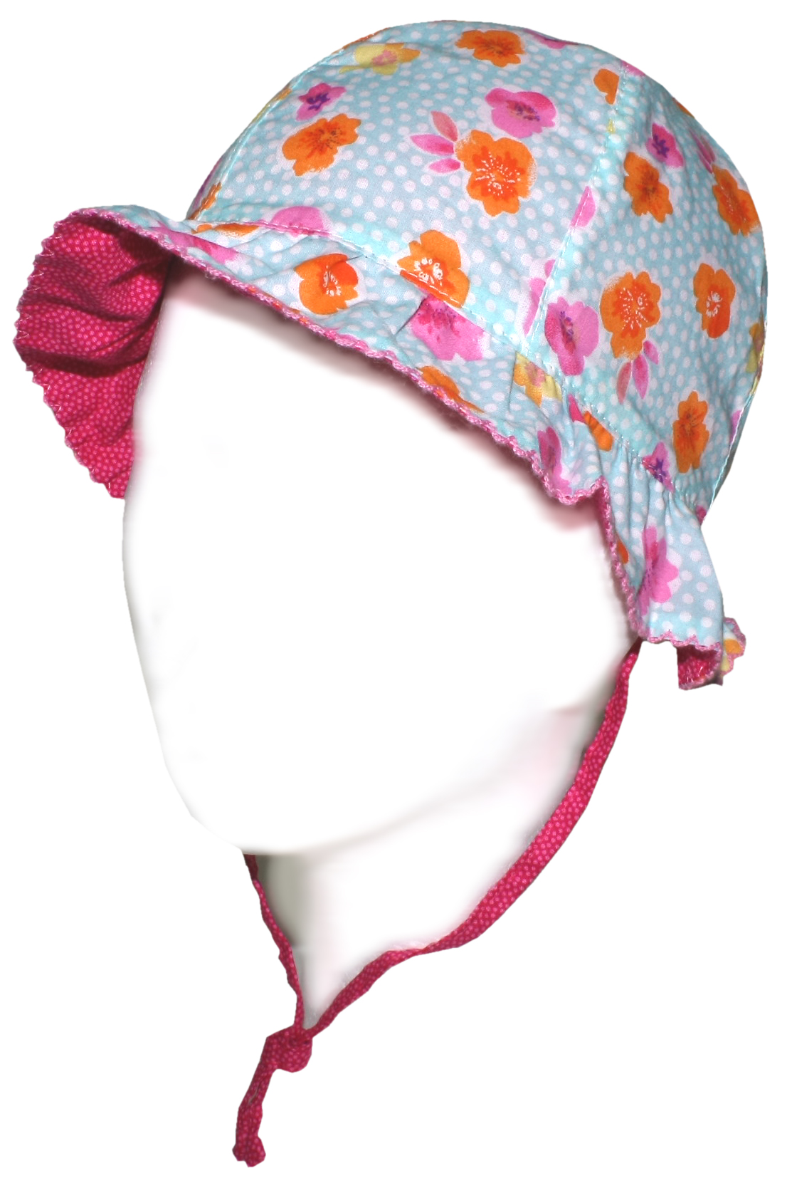 Sonnenhut zum wenden UV 15 in Hellblau bunte Blüten/ Magenta Pink von MAXIMO 963800 fb1913