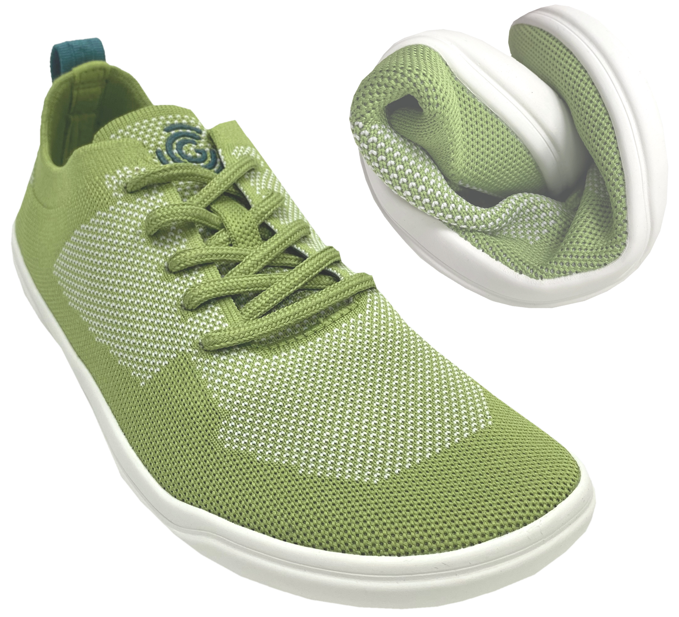 Super leichte Barfußschuhe * wie eine Socke * Active Knit * in Green / Ocean von GROUNDIES