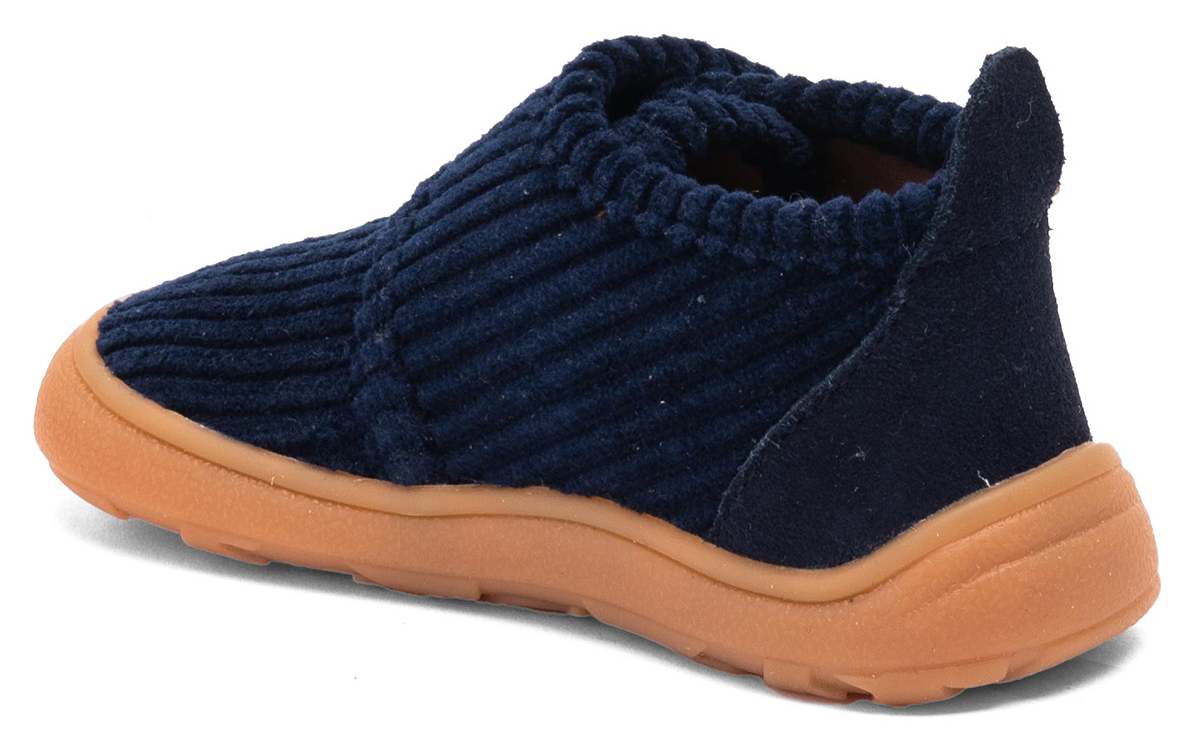 Barfußschuhe / weiche Hausschuhe aus Samt Cord in Navy Blau mit Klett von BISGAARD Basic 14102