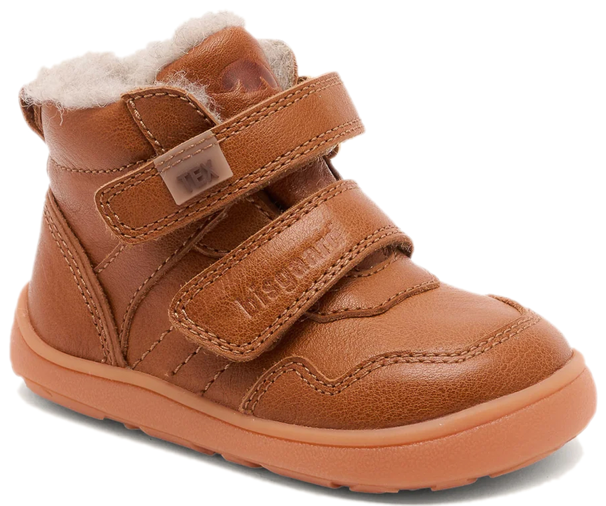 Leder Winterstiefel mit Schurwollfutter & TEX von BISGAARD Barefoot * BECKY Tex in Cognac * 64120