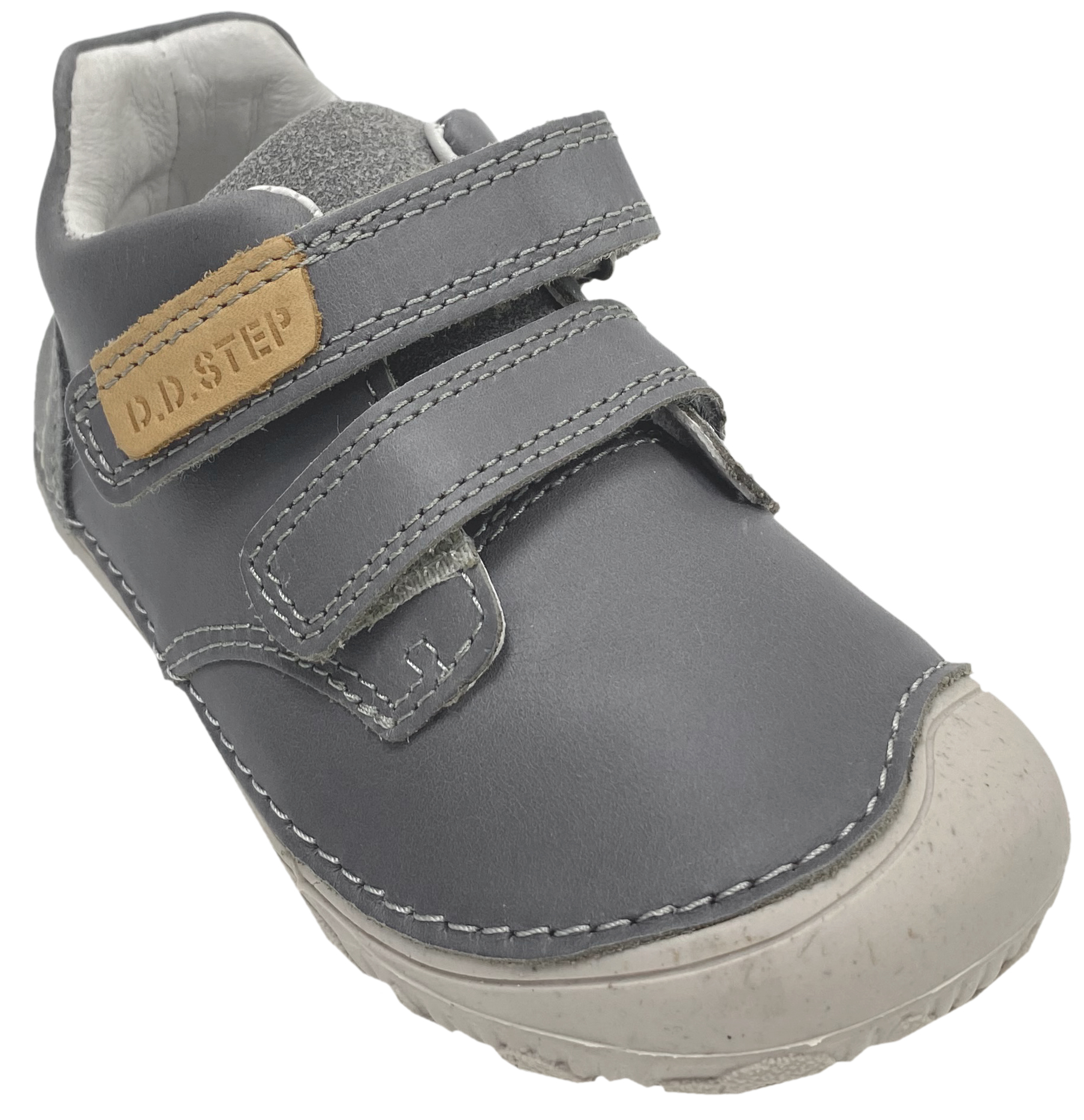 Knautschige Leder Halbschuhe / Minimalschuhe von D.D.Step Barefoot in Uni Dark Grey