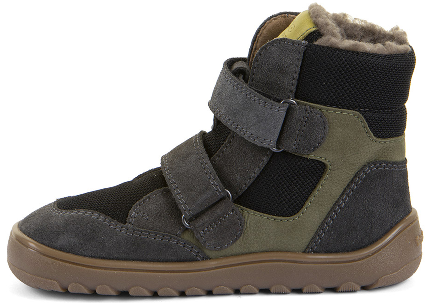 Barfußschuhe / Winterstiefel + Schurwollfutter Barefoot UP Hill Wool von FRODDO Grey/Black /Olive G3160262