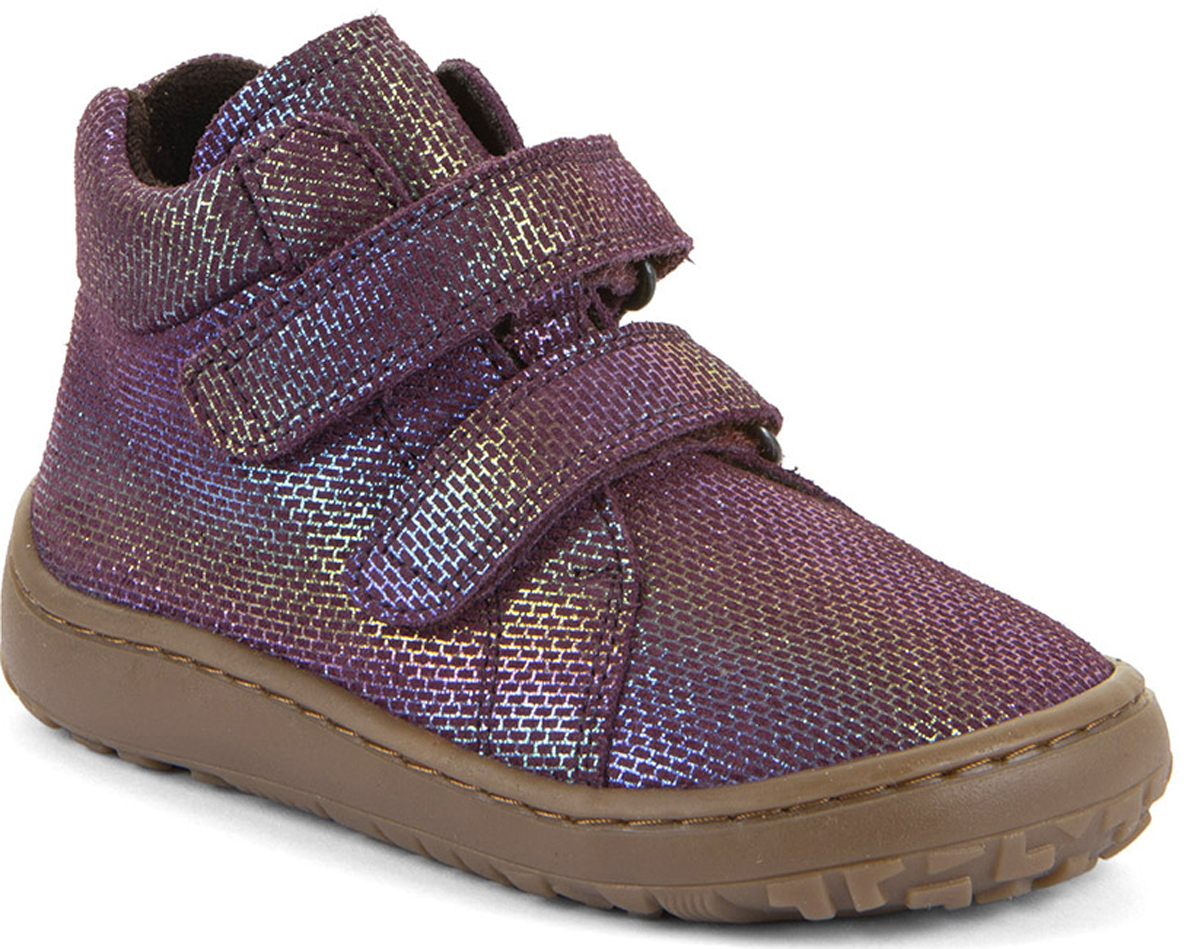 Knöchelhohe Barfußschuhe + dünnes Fleece Futter, FRODDO Barefoot Violett Glitzer *Barefoot Autumn* G3110263