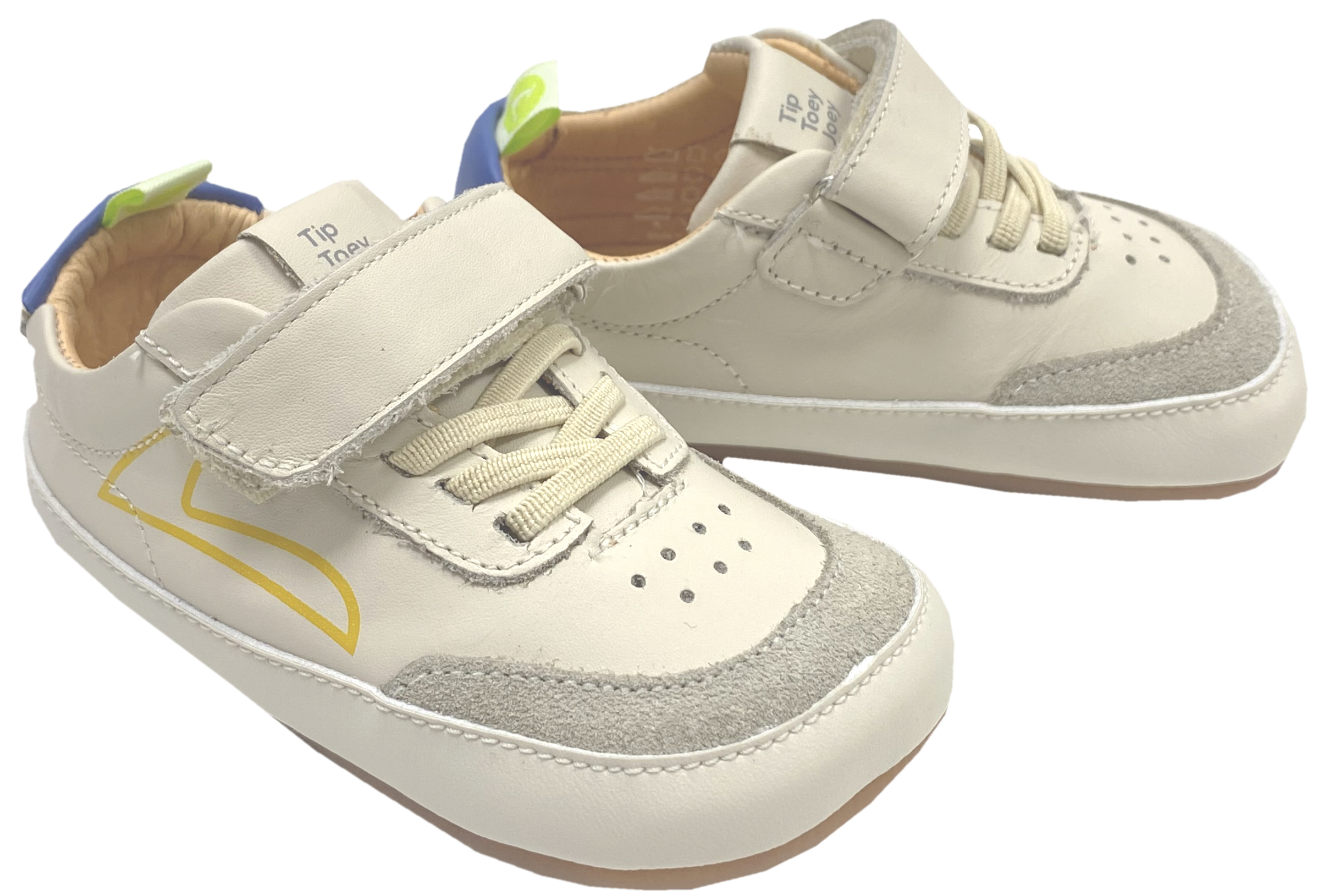 Knautschiger Lederschuh mit Minimalsohle Barfußsneaker *OUTLINE* Beige / Bunt von TIP TOEY JOEY