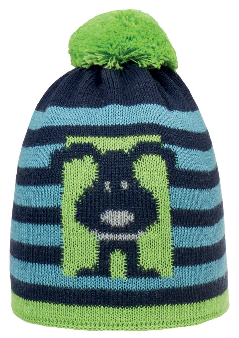 Weiche BW Strickmütze mit Bommel in Grün, Blau, Türkis mini Hund Pic von DÖLL 1823731153