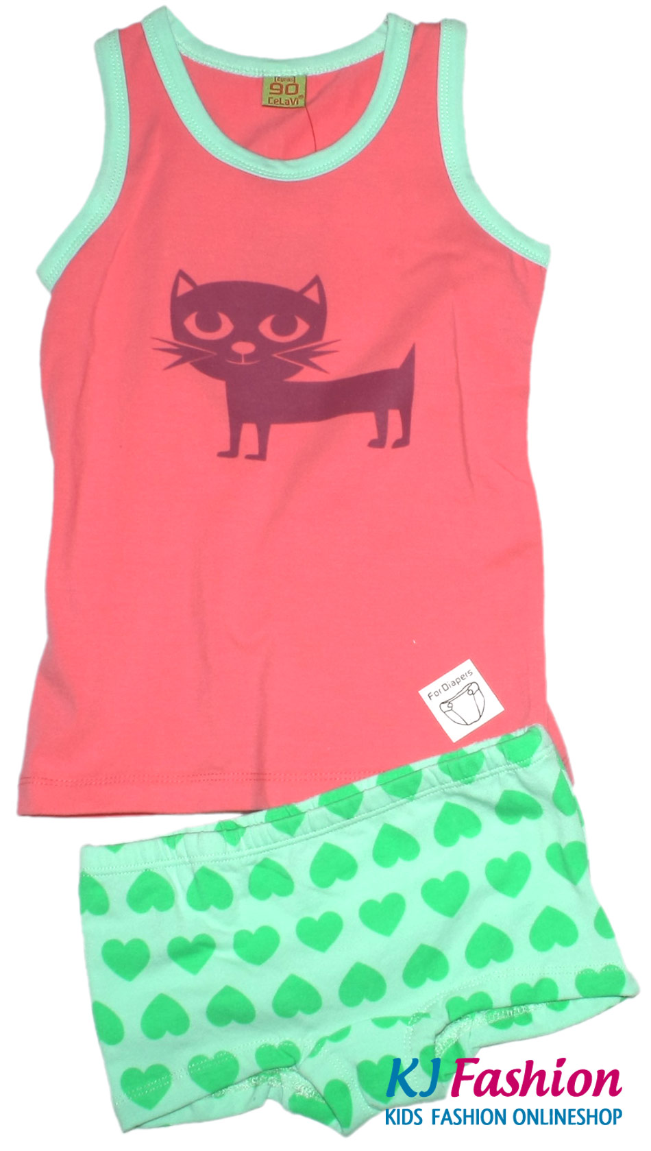 Tagwäsche Set / Unterwäsche Garnitur: Hemd & Panty Modell KATZE von CeLaVi